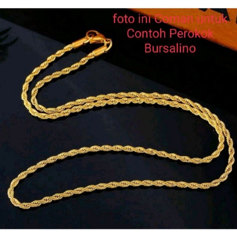 kalung titanium Emas Bursalino Pria Wanita