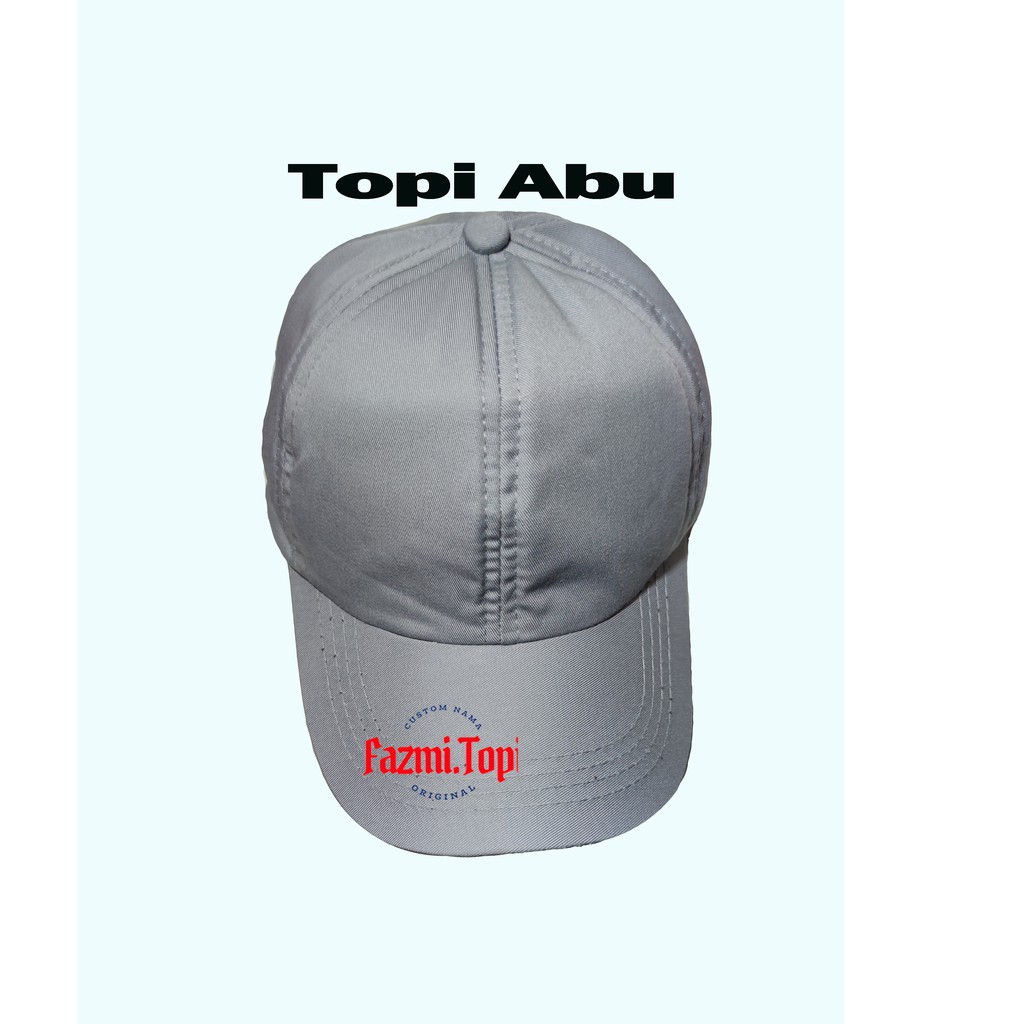 TOPI ANAK BASEBALL BISA POLOSAN ATAU BORDIR NAMA-abu