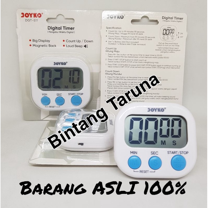 Digital Cooking Count Down Alarm Timer Joyko DGT-511 (Putih) Timer Masak Joyko DGT511 Digital Timer