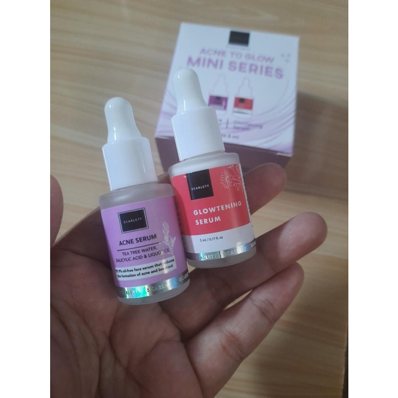 [ORI] Scarlett  Acne to Glow Mini series Serum Isi 2 Meredakan Jerawat Meradang Iritasi Kemerahan Meregenerasi Kulit I BPOM 15ml