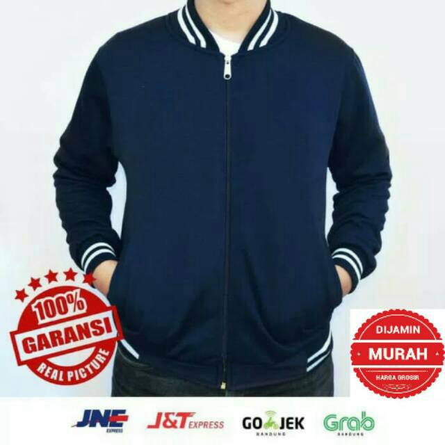 Jaket baseball varsity navy dongker