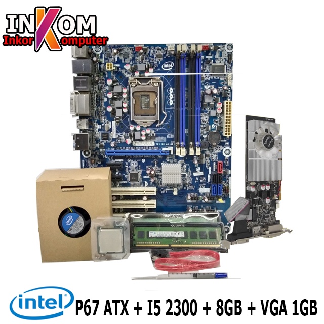 Paket Mainboard Mobo Motherboard P67 ATX Dengan Processor i5