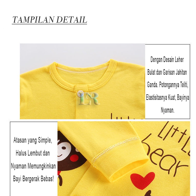 Setelan Baju Anak Pakaian Bayi Cowok Cewek Piyama Lengan Panjang 1 Set Bahan Premium New Born Cotton Adem Baju Tidur Hangat Baru lahir Balita Nyaman Lembut Katun