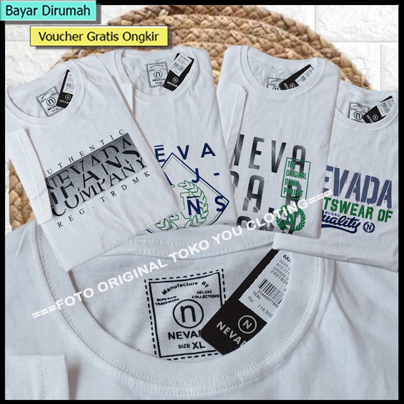 [MOTIF RANDOM] Kaos Oblong Cowo Nevada Full Tag Lengan Pendek M.L.XL Warna random