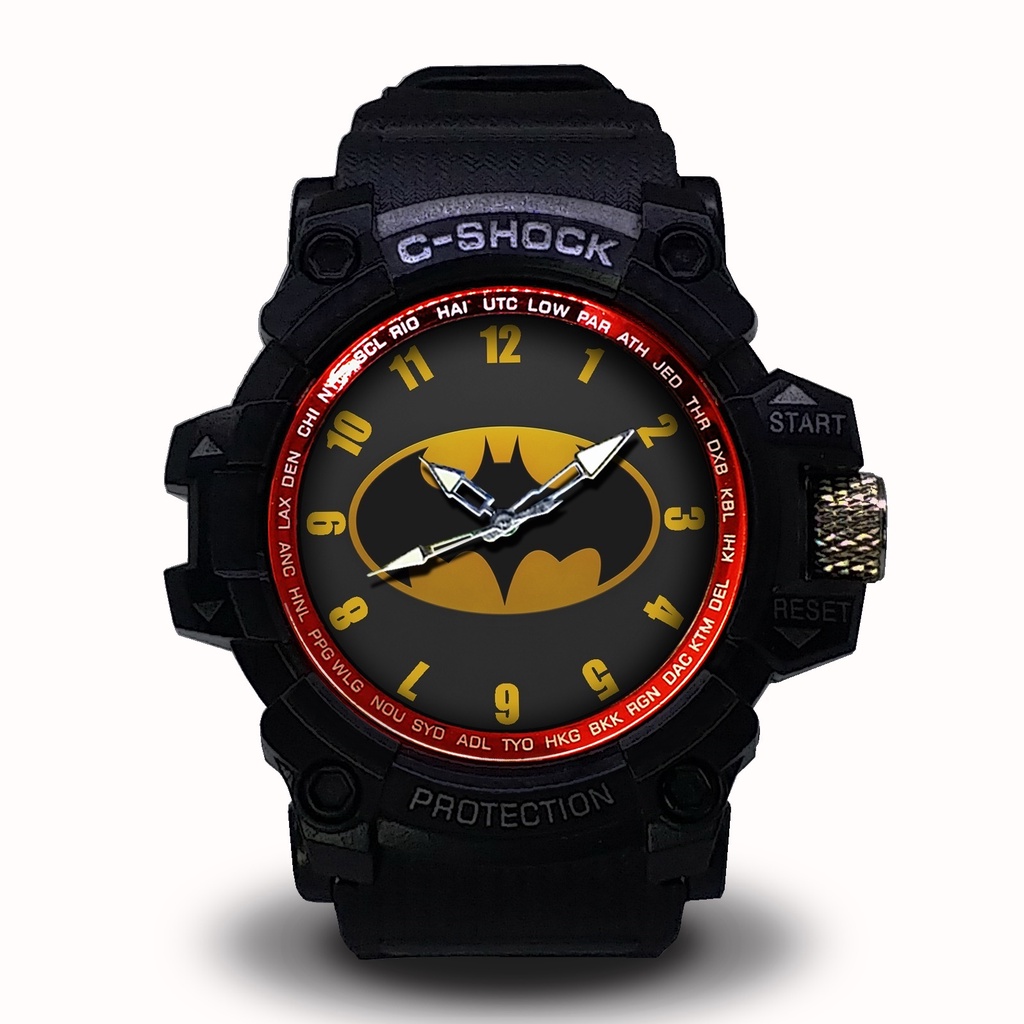 (BEST QUALITY) JAM BATMAN OUTDOOR FULL BLACK