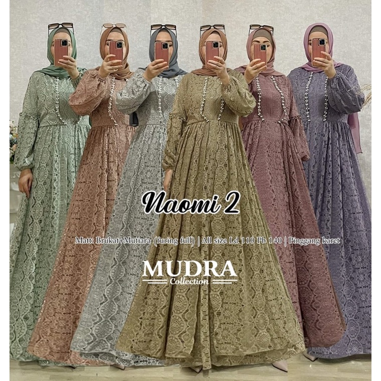 NAOMI DRESS GAMIS BRUKAT ORI BY MUDRA HIJAB