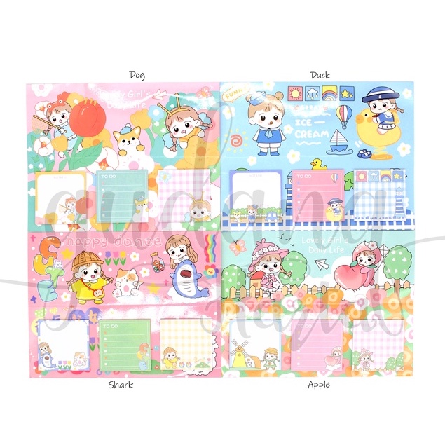 Sticky Notes Holiday Girl SET ISI 3 Notes Motif Liburan DIY GH 301449