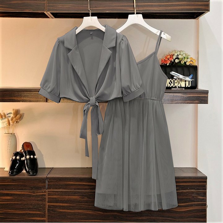 WSE390 - Set 2in1 Dress Tutu Salena Setelan Atasan Outer Cardi dan Overall Jumpsuit UK L/XL LD 104 CM PJ 45 CM PJ Dress 115 CM PREMIUM QUALITY