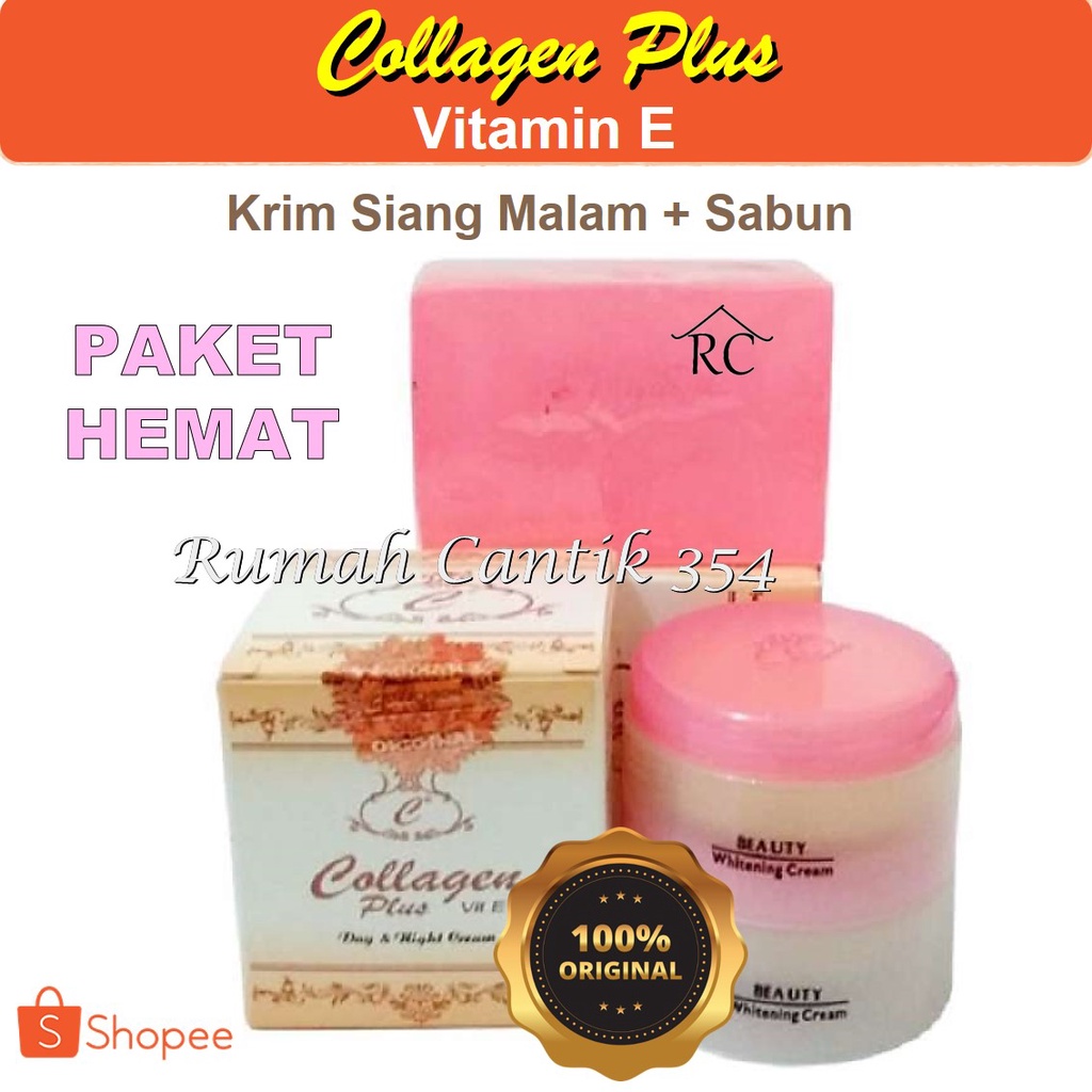 Paket Komplit Cream Collagen Siang Malam &amp; Sabun Wajah Rumah Cantik 354 Paket Hemat 3 in 1 Perawatan Wajah