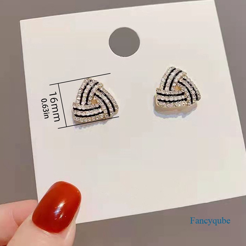 Fancyqube Anting Stud Bentuk Segitiga Geometris Gaya Korea Untuk Wanita