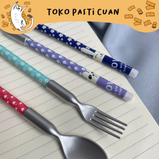 

pensil susun variasi alat makan sendok dan garpu alat tulis 4/8/12 pcs kantor bisa COD keperluan anak sekolah tinta hitam pen lucu imut bolpen fancy unik termurah import ATK