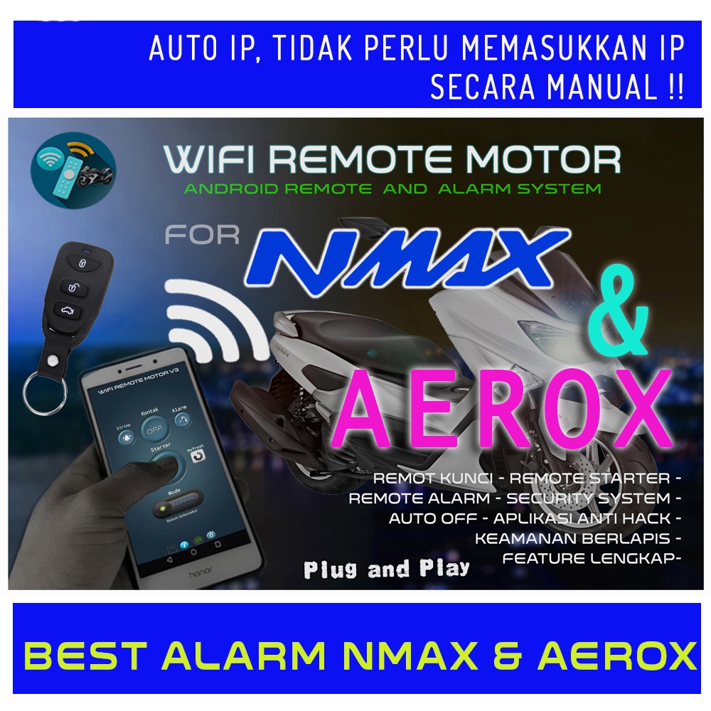 NMAX Wifi Remote Motor Android (PNP) Keyless Khusus untuk NMAX & AEROX