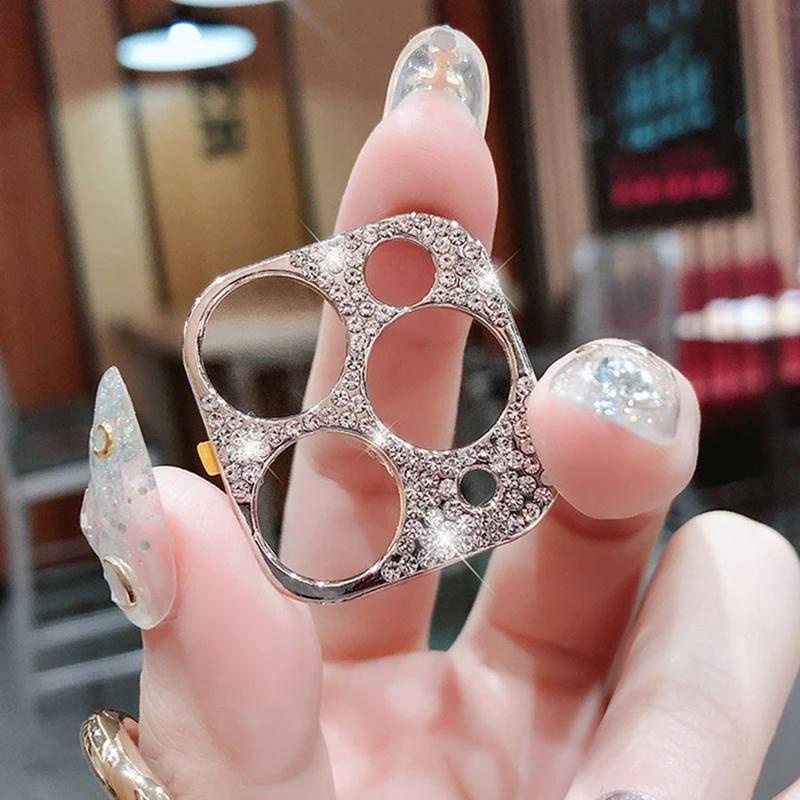 Rhinestone Glitter For iPhone 13 12 11 Pro Max Mini Camera Lens Protector Case Shiny Diamond Screen Protective 12Pro 13Pro iPhone 12