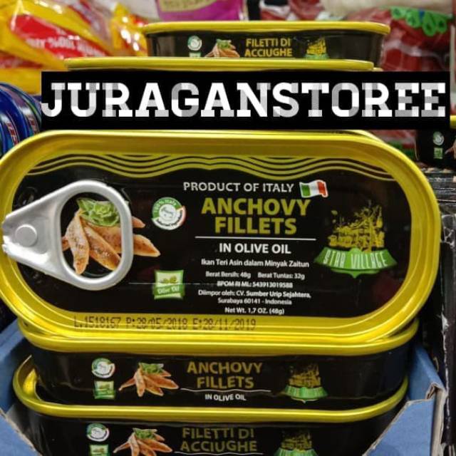 star vilage anchovy fillets in olive oil 48gr