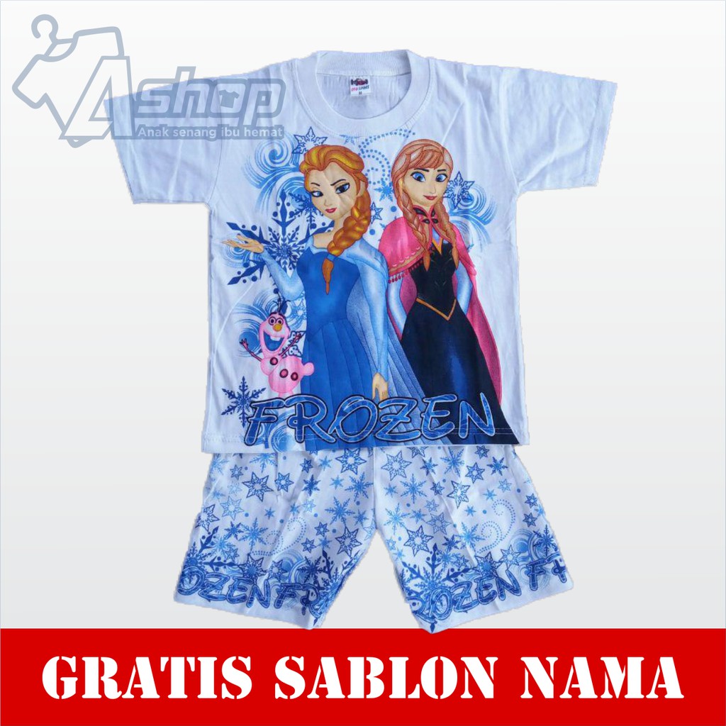 Baju Anak Frozen Gratis Sablon Nama