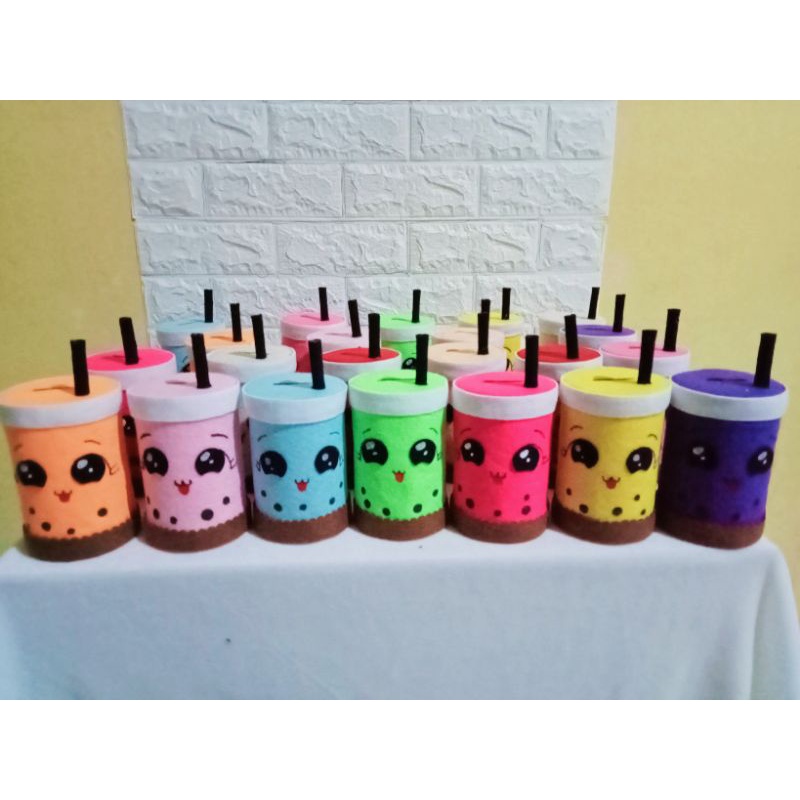 celengan Boba flanel unik lucu viral