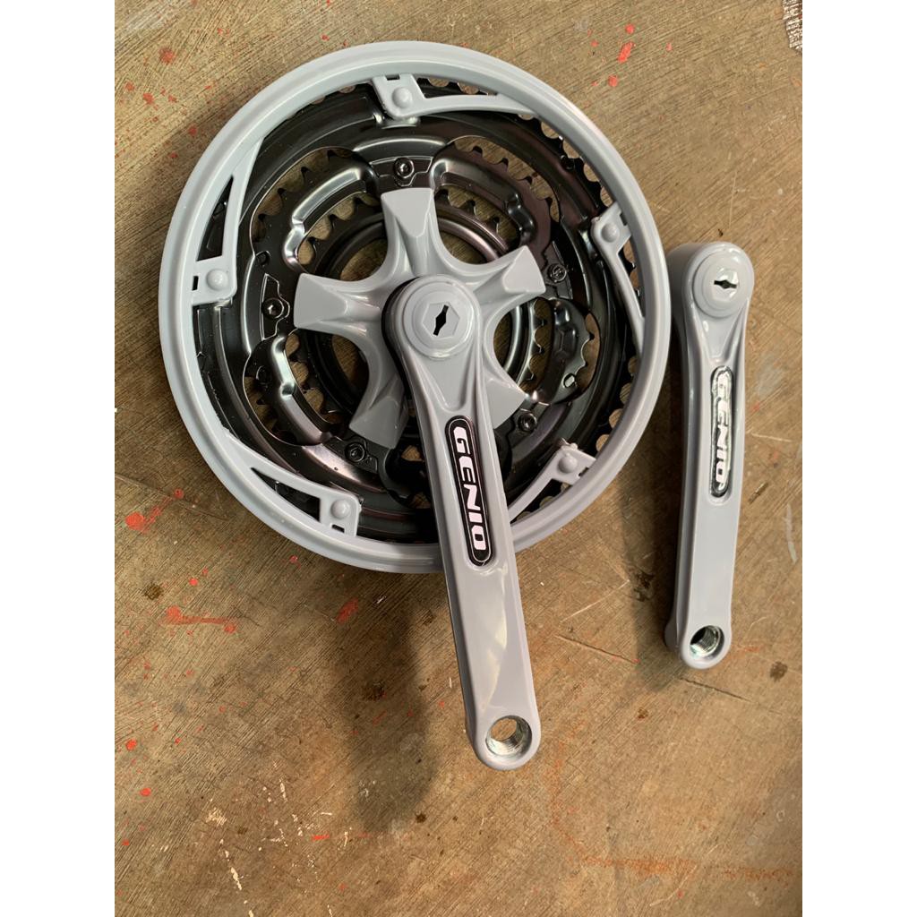 TERMURAH!!! Crank Sepeda MTB / Gigi 28-38-48T / Crank Arm / GENIO / Realpict
