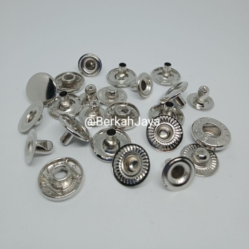 Kancing Cetet/Snap Button Diameter 15 mm Nikel