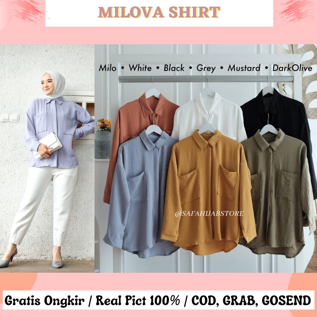 MILOVA SHIRT / BLOUSE / TOP / KEMEJA / ATASAN WANITA / ATASAN KERJA