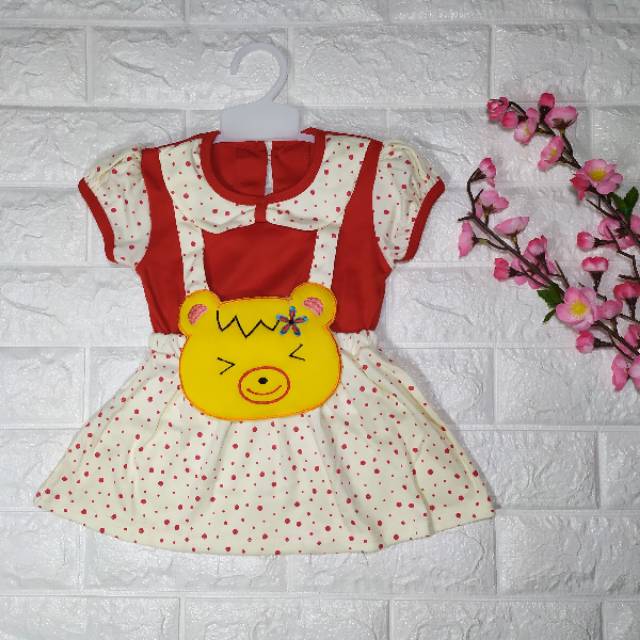 Dress Anak Lucu size 6-18bulan / Pakaian Anak Perempuan / Baju Bayi Perempuan