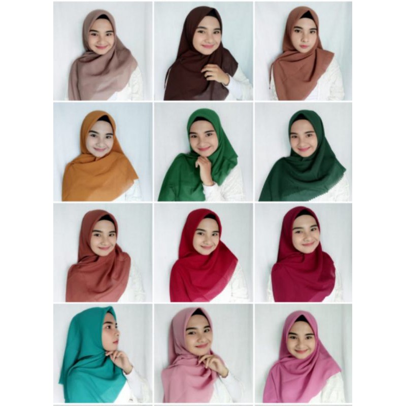 HIJAB  POLOS  / SEGI EMPAT  / Bella Square / Lassercut / part 3