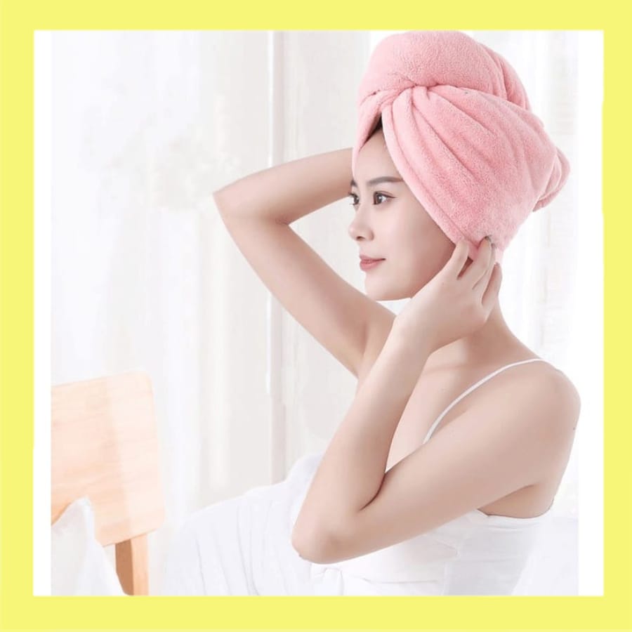 Handuk Rambut Keramas Hair Dryer Fleece Cepat Kering Fiber Magic Towel Lembut Handuk Turban Pengering Rambut