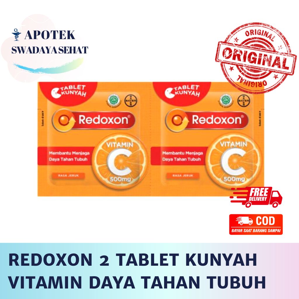 REDOXON CHEWABLE Strip 2 Tablet Kunyah - Suplemen Vitamin C Daya Tahan Tubuh