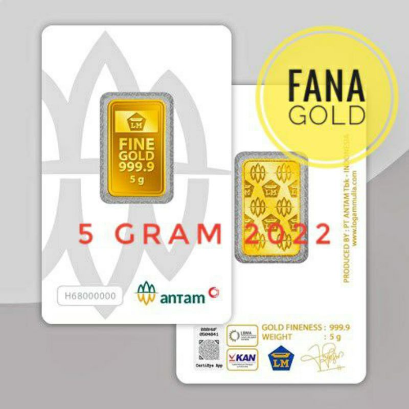 Emas Antam 5 Gram 2022 Redmark Logam Mulia