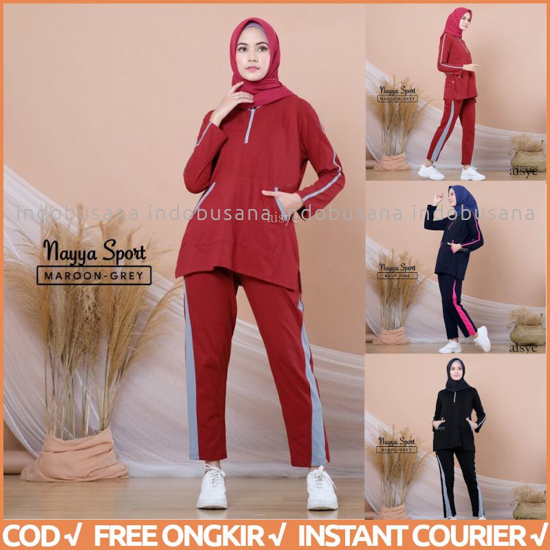 Baju Senam Setelan Baju Olahraga Sporty Muslimah NAYYA SETELAN AISYE