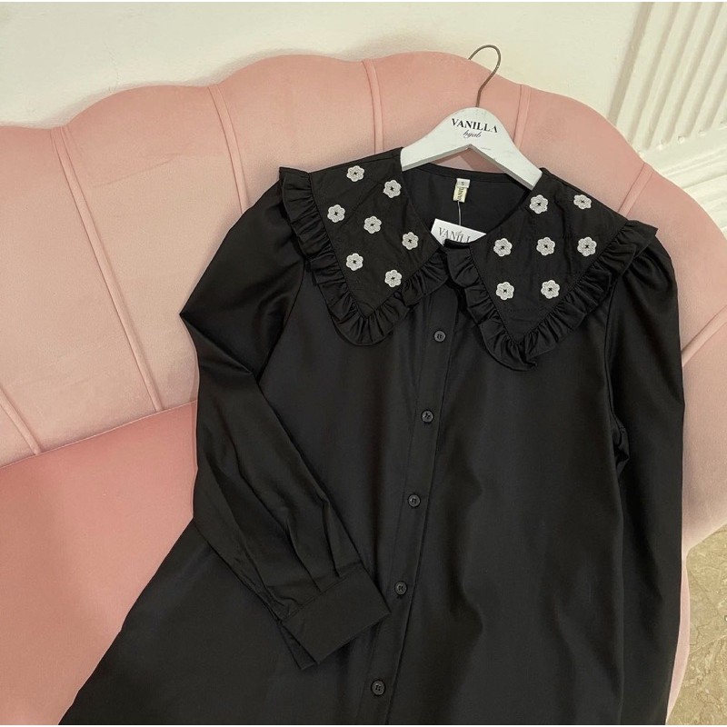 AUDREY BLOUSE VANILLA HIJAB BLACK XXL