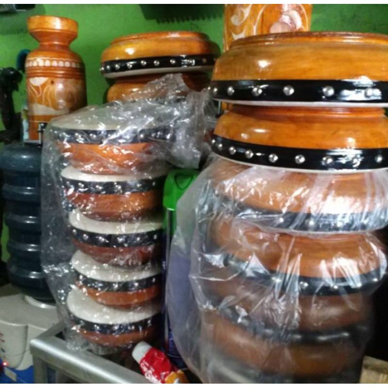 Rebana kompang Qasidah bahan kayu Mahoni kulit domba Kambing homemade kwalitas ekspor ukuran 24 CM -