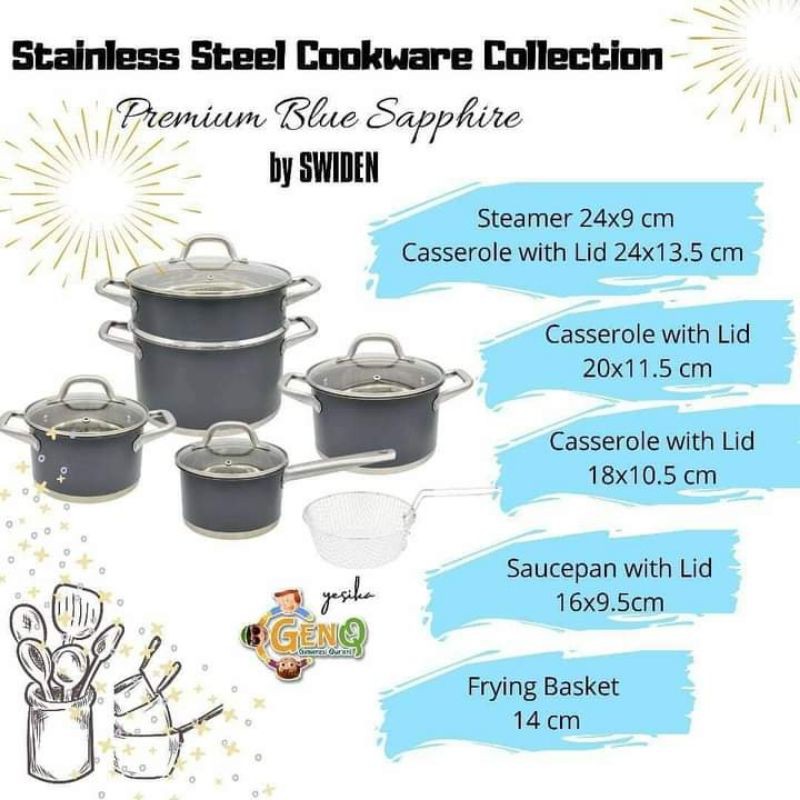 Blue Shapire Panci set Swiden