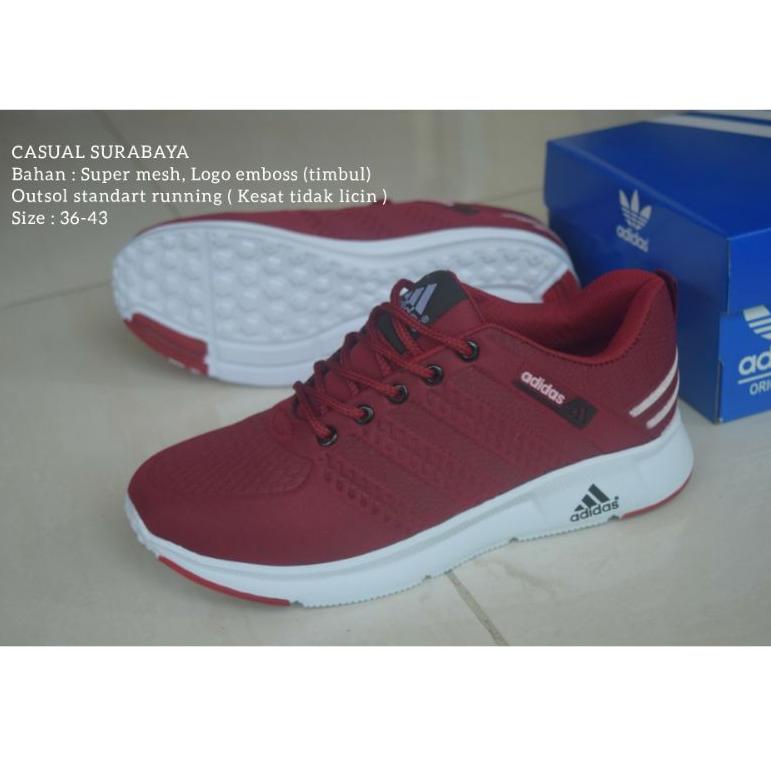 ㅂ SEPATU SPORT ADIDAS NBA - MERAH MAROON ㅩ
