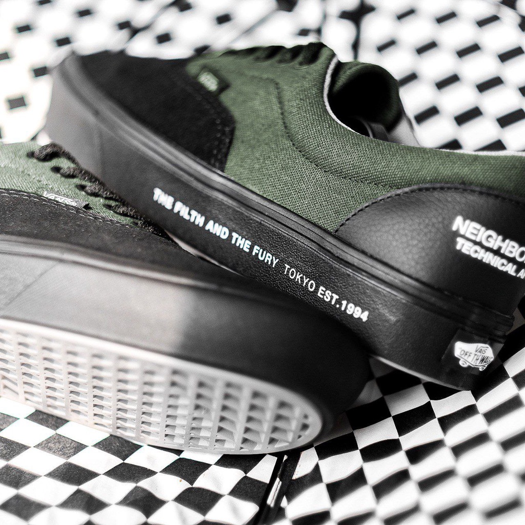 VANS ERA COMFYCUSH x NEIGHBORHOOD BLACK/WASABI ORIGINAL 100%