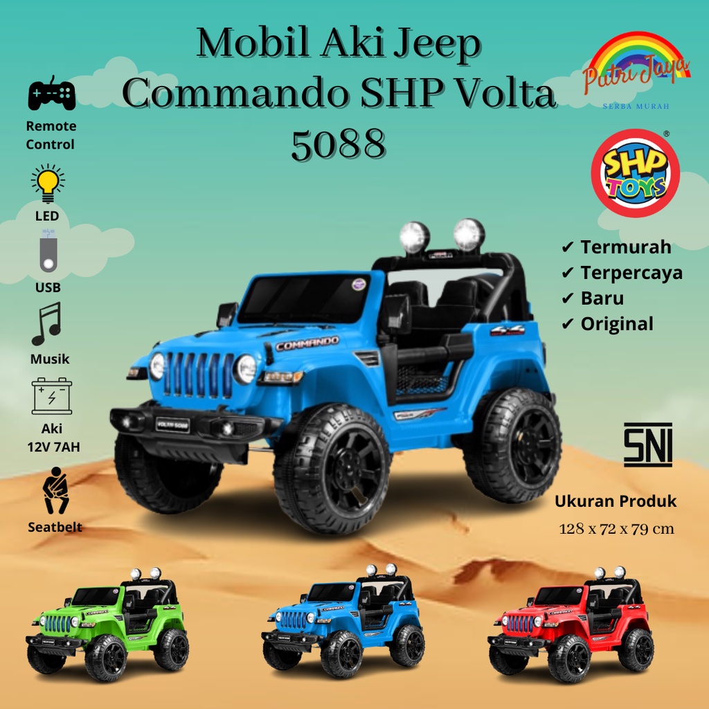 Mobil Aki Anak Jeep Commando SHP Volta 5088