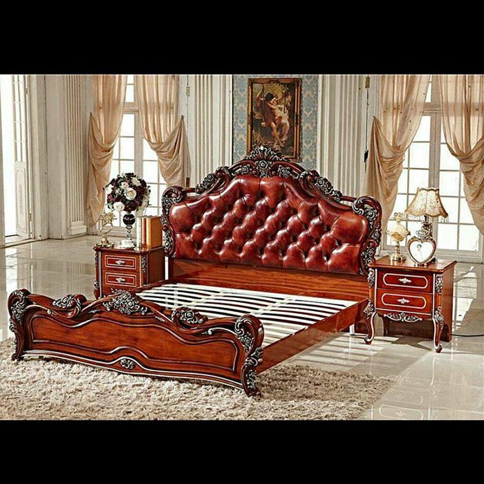 Ranjang jati mewah, dipan jati jepara, tempat tidur kayu jati, dipan mebel jepara