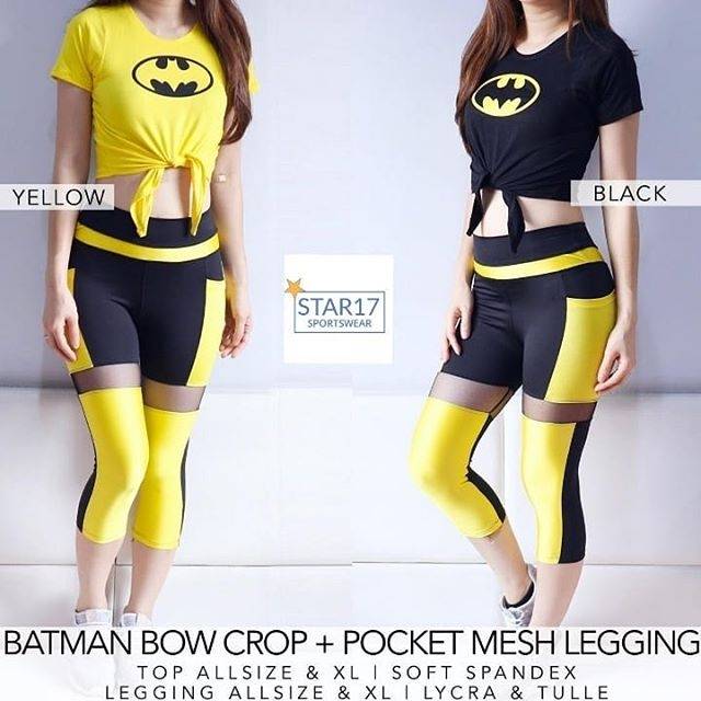 BATMAN BOW SET - BAJU SENAM - BAJU OLAHRAGA WANITA - BAJU ZUMBA