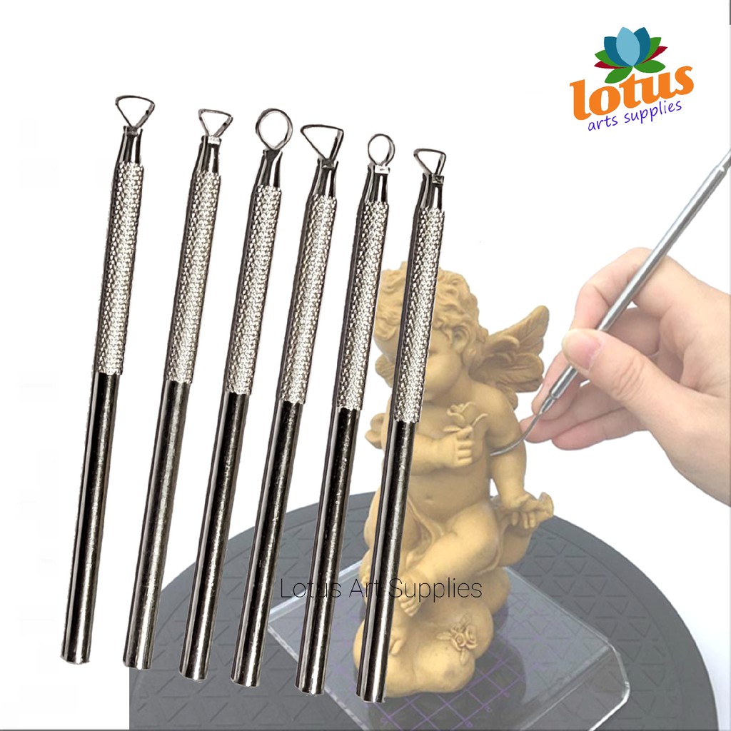 

Aluminum Modelling Sculpture Pottery Clay Tools Set 6 Alat Ukir Cukil Pahat