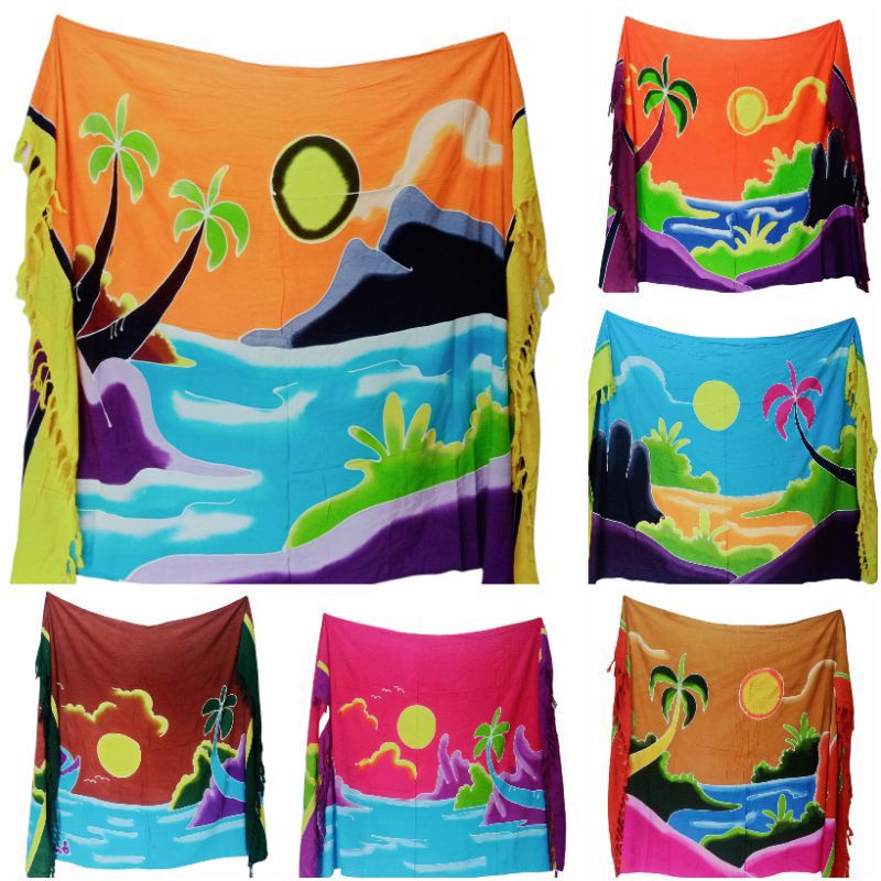 Kain Lukis  premium motif Pemandangan/Kain lukis berkwalitas