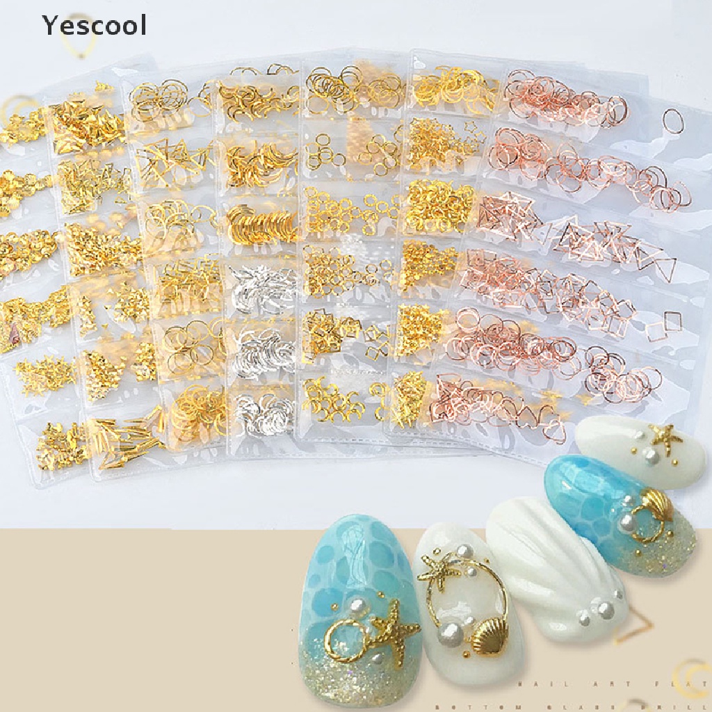 Yes Stiker Rivet Metal Hollow Untuk Dekorasi Nail Art DIY