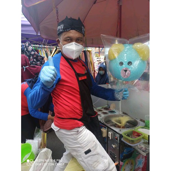 Sticker Gambar Cotton Candy Arum Manis Karakter Beruang