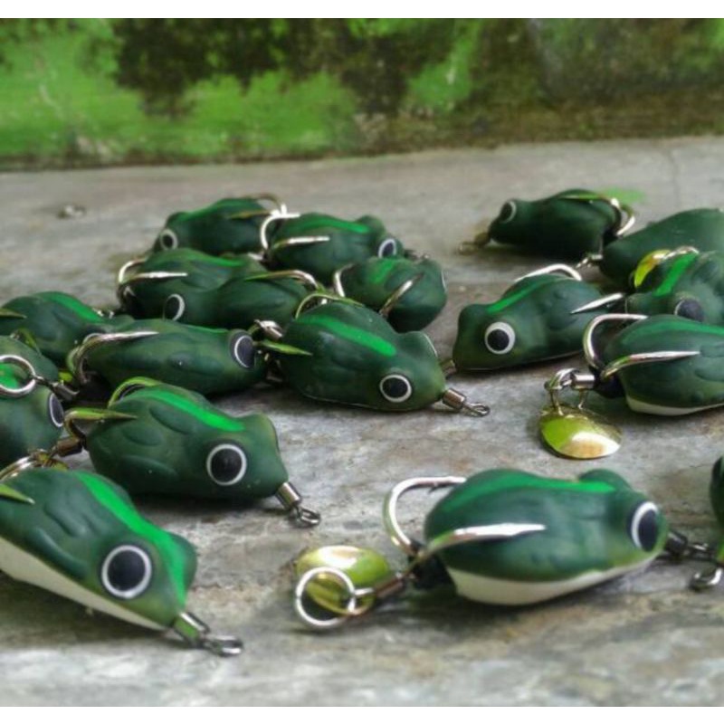 Umpan pancing soft frog 3.5 cm 6 gram kodok umpan ikan gabus casting lure karet lembut