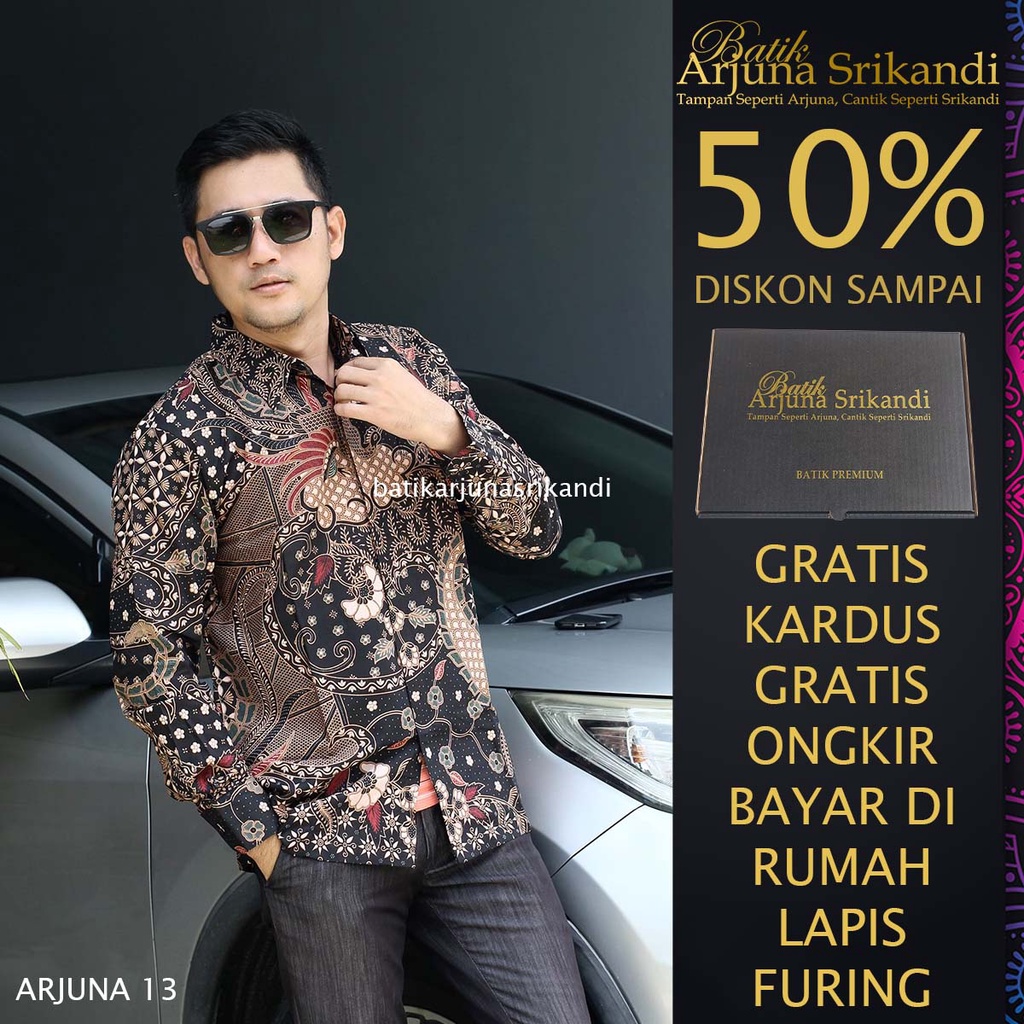 Kemaja Batik Pria Lengan Panjang Baju Hem Atasan Pria Pakaian Batik Pakaian Tradisional Pakaian Panj