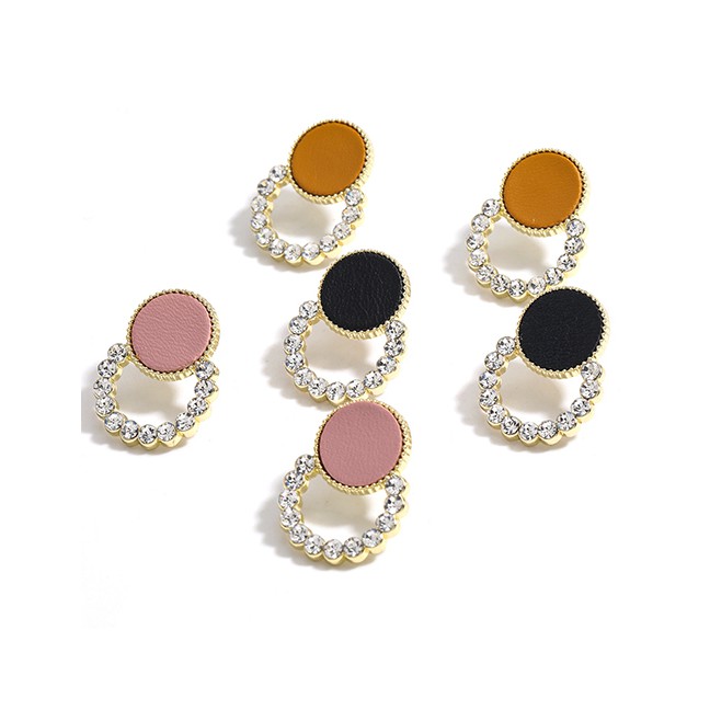 LRC Anting Tusuk Fashion Round Alloy Diamond Earrings P09256