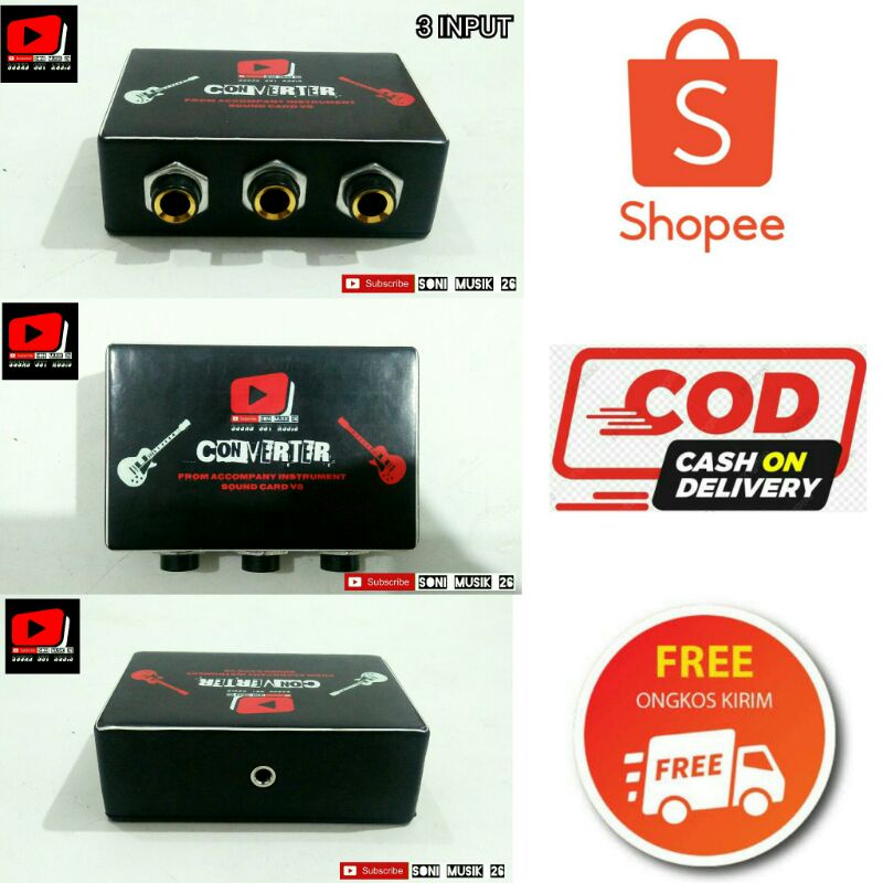 Converter Soundcard V8 - 3 Input High Quality (Converter Soundcard V8 Pasif)