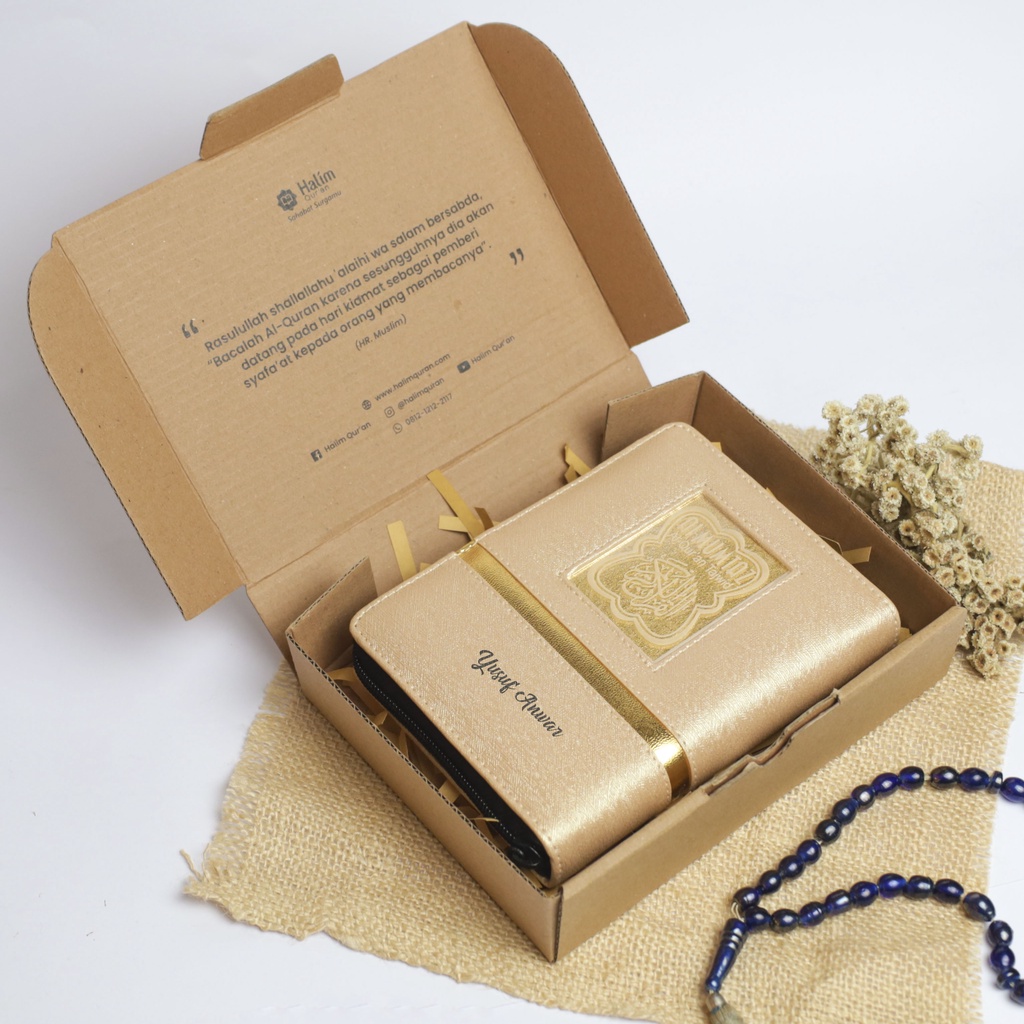BUNDLING AL-QURAN TAJWID AL-MUMTAZ A6 FREE CUSTOM NAMA + BOX KECIL - REKOMENDASI AL-QURAN PEMULA -