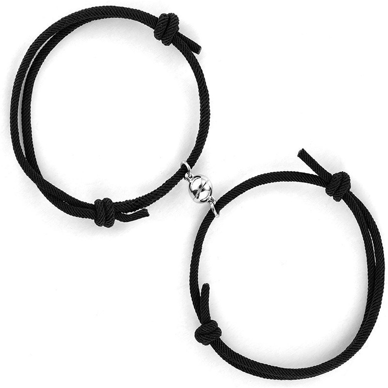 [✅COD]2PCS Gelang Cinta Pasangan Tali Kepang Magnetik Gaya Cina