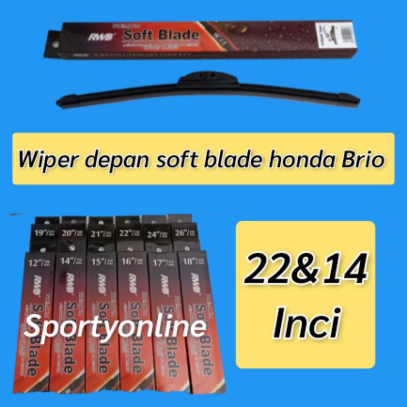 Wiper soft blade Honda BRIO 22 &amp; 14