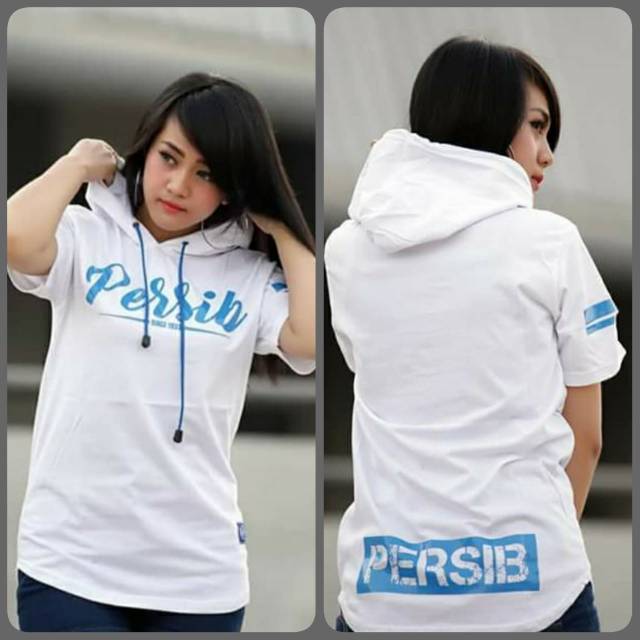 Kaos putih persib hoodie pria wanita original