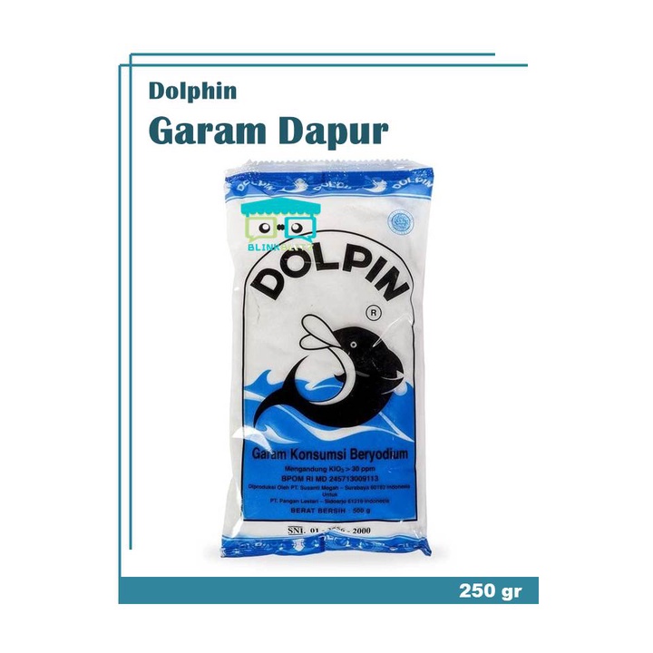 Garam Dapur Dolpin Beryodium 250 gr Halus Putih